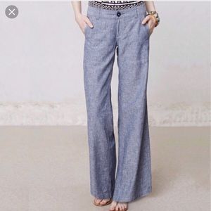 Pilcro Wide-Leg Linen Pants